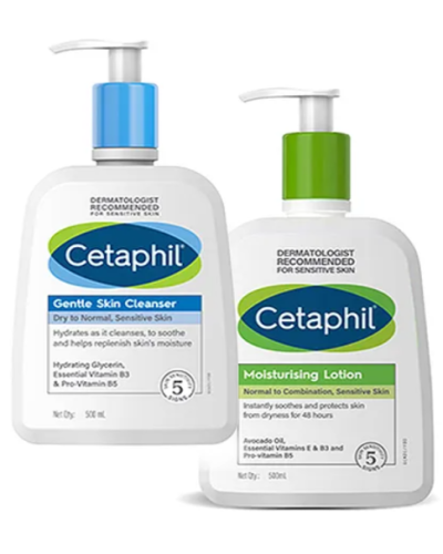 Cetaphil Cleanser & Moisturiser Combo, (500ml + 500ml)