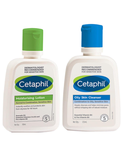 Cetaphil Cleanse & Hydrate Oily Skin Combo, (125ml + 100ml)