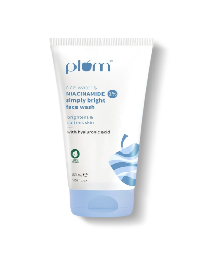 Plum Rice Water & NIACINAMIDE Simply Bright Face Wash, 100ml