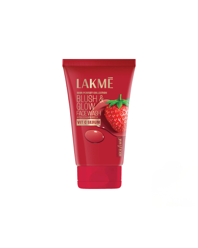 Lakme Blush & Glow Hydrating Strawberry Facewash, with Vitamin C Serum, 100gm
