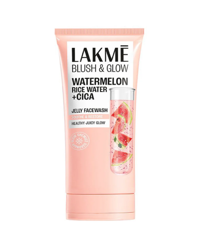 Lakme Blush & Glow Watermelon Rice Water +CICA Jelly Face Wash, 50g