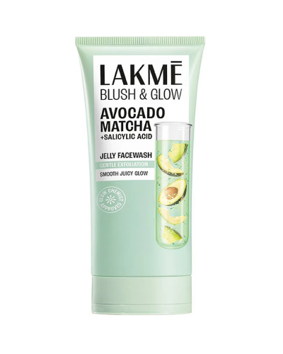 Lakme Blush & Glow Avocado Matcha + Salicylic Acid Gentle Exfoliation Jelly Face Wash, 100 g